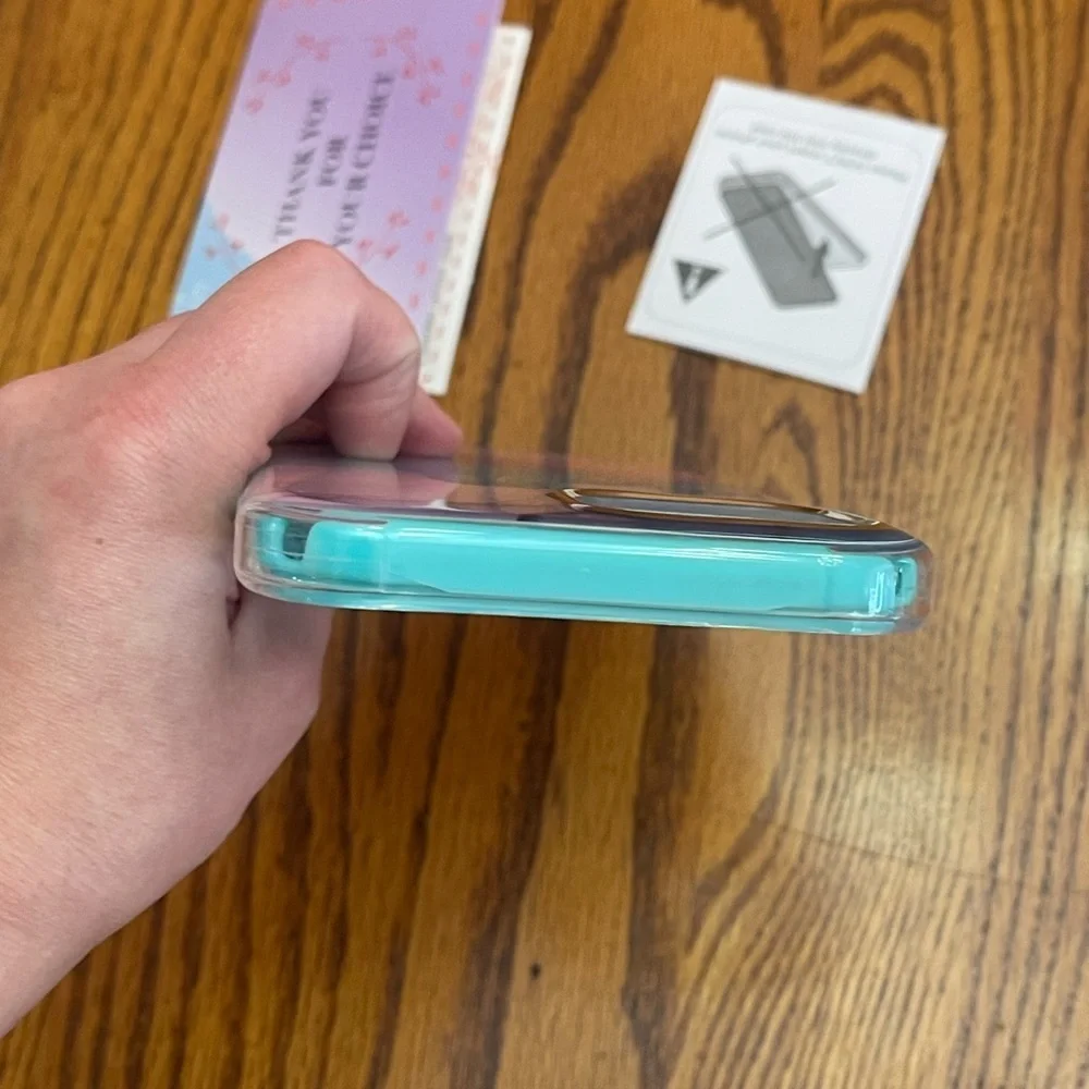 New iPhone 12 Pro Max Marble Phone Case w/ Screen Protector – Turquoise & Gold